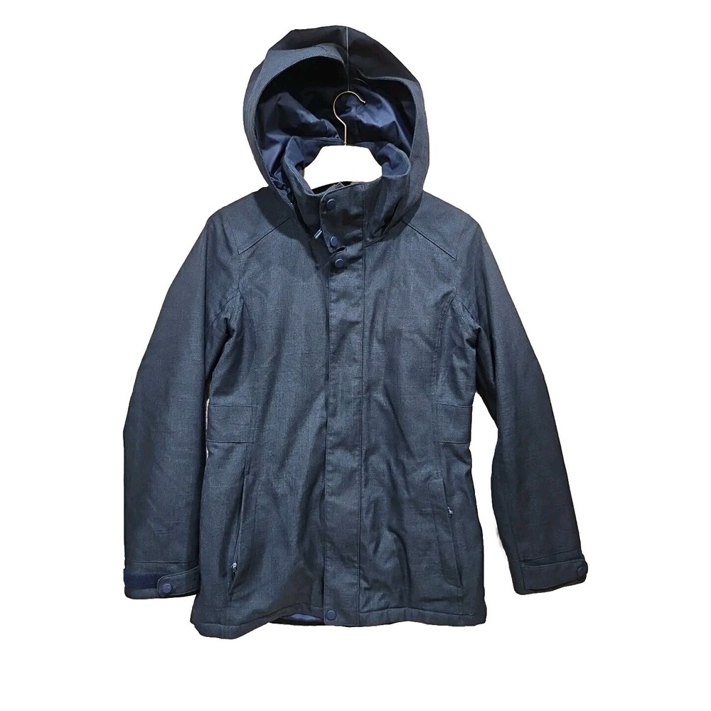 Unisex Small S *BURTON* Navy Hooded Living Lining Snowboard Coat/Ski Jacket